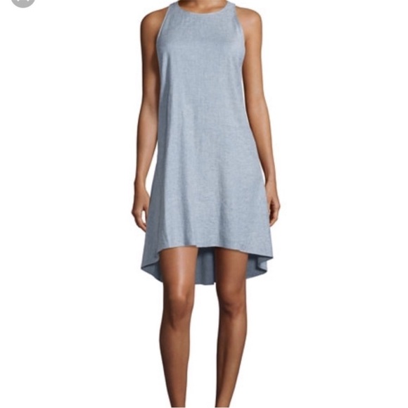 Theory Adlerdale Linen Bland A-Line Chambray Dress - Picture 1 of 6